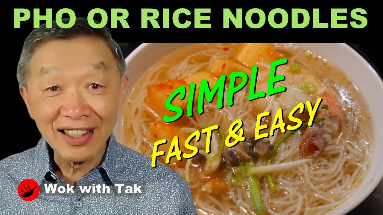 Delicious pho or rice noodle soup for any meals