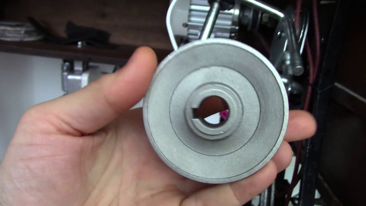 Consew 1001 Servo Motor Assembly In a Domestic Treadle Base