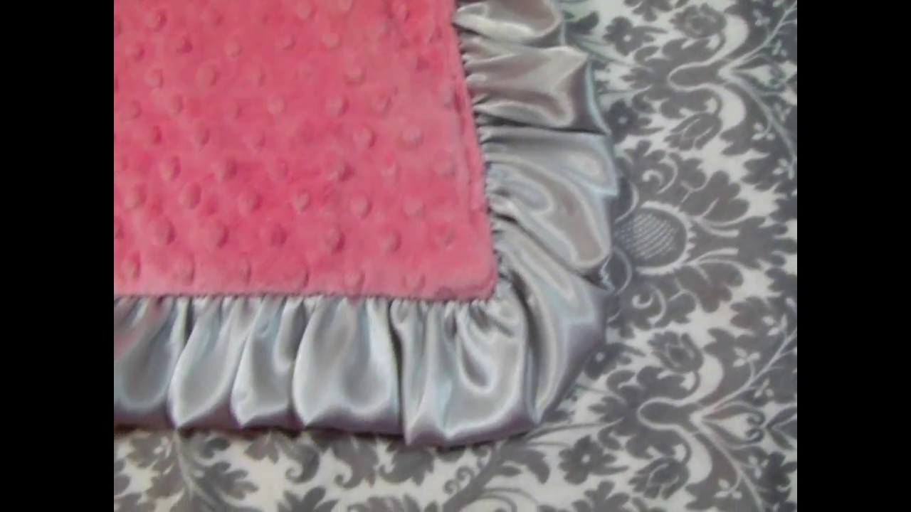 Personalized Coral and Silver Damask  Minky Baby Blanket