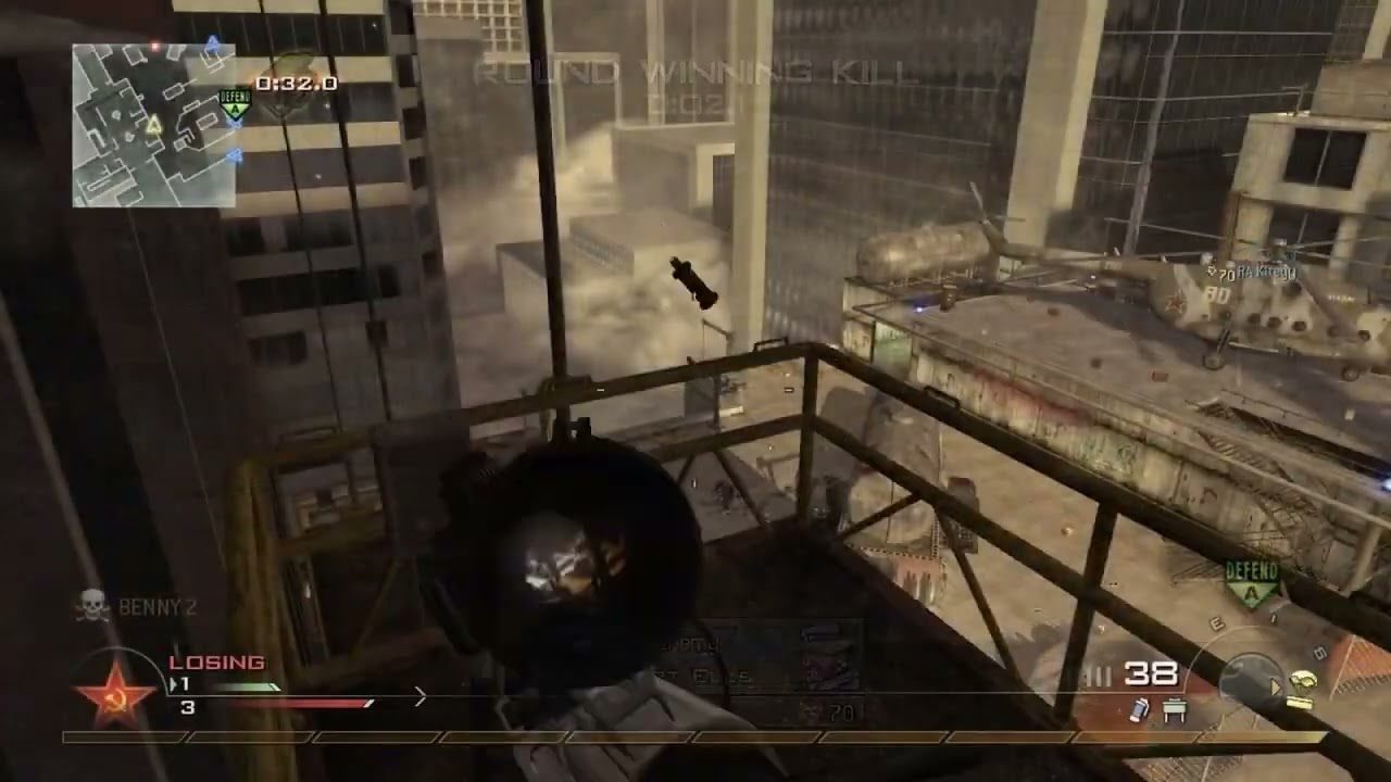 MW2 IW4X Easy Reverse Reload TRICKSHOT BOUNCE on HIGHRISE! INSANE!