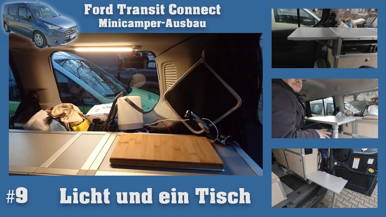 Ford Transit Connect Minicamper-Ausbau  #9 💡 Licht und Tisch