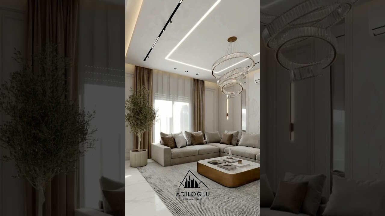 modern &uuml;slubununda qonaq otağı dizaynı. #neoklassika #temir #dizayn #tikinti