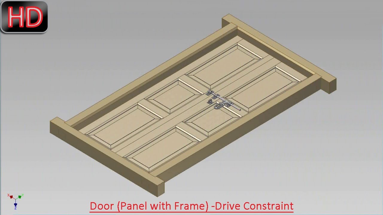 Door (Panel with Frame) -Drive Constraint (Video Tutorial) Autodesk Inventor