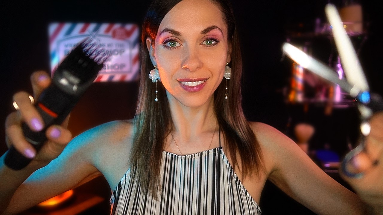 ASMR Realistic Barbershop Roleplay 💈 HEADSHAVE, Haircut, Shave & Scalp Massage (Tingly)