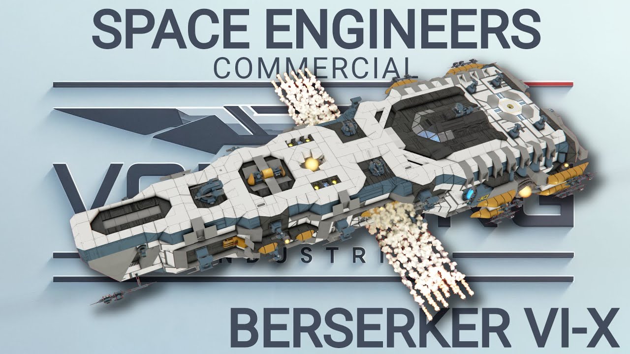 Space Engineers | Берсеркер VI-X: Тяжелый боевой корабль с 26 ракетами