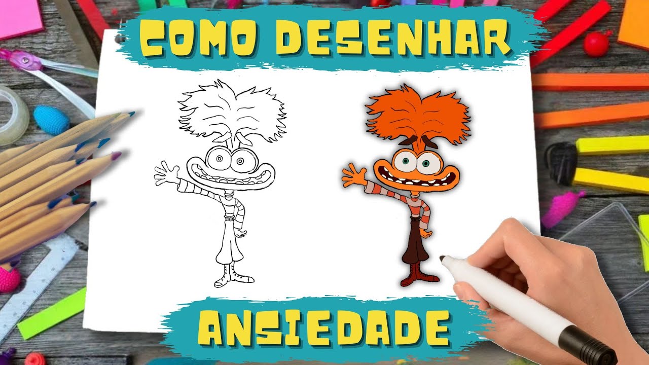 Como Desenhar Ansiedade de Divertidamente 2 Passo a Passo