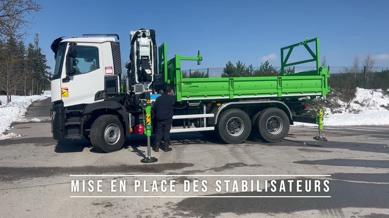 GRUE DE MANUTENTION CORMACH 27 500E6F64 & BENNE TRANSPORTEUR sur RENAULT TRUCKS C430 P 6x4