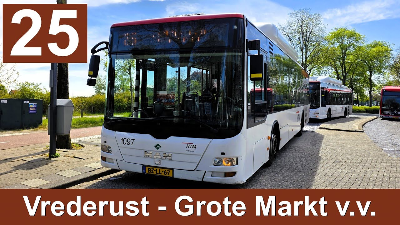 HTM lijn 25: Vrederust - Grote Markt v.v. | Omleiding | HTM 1097 | 2025