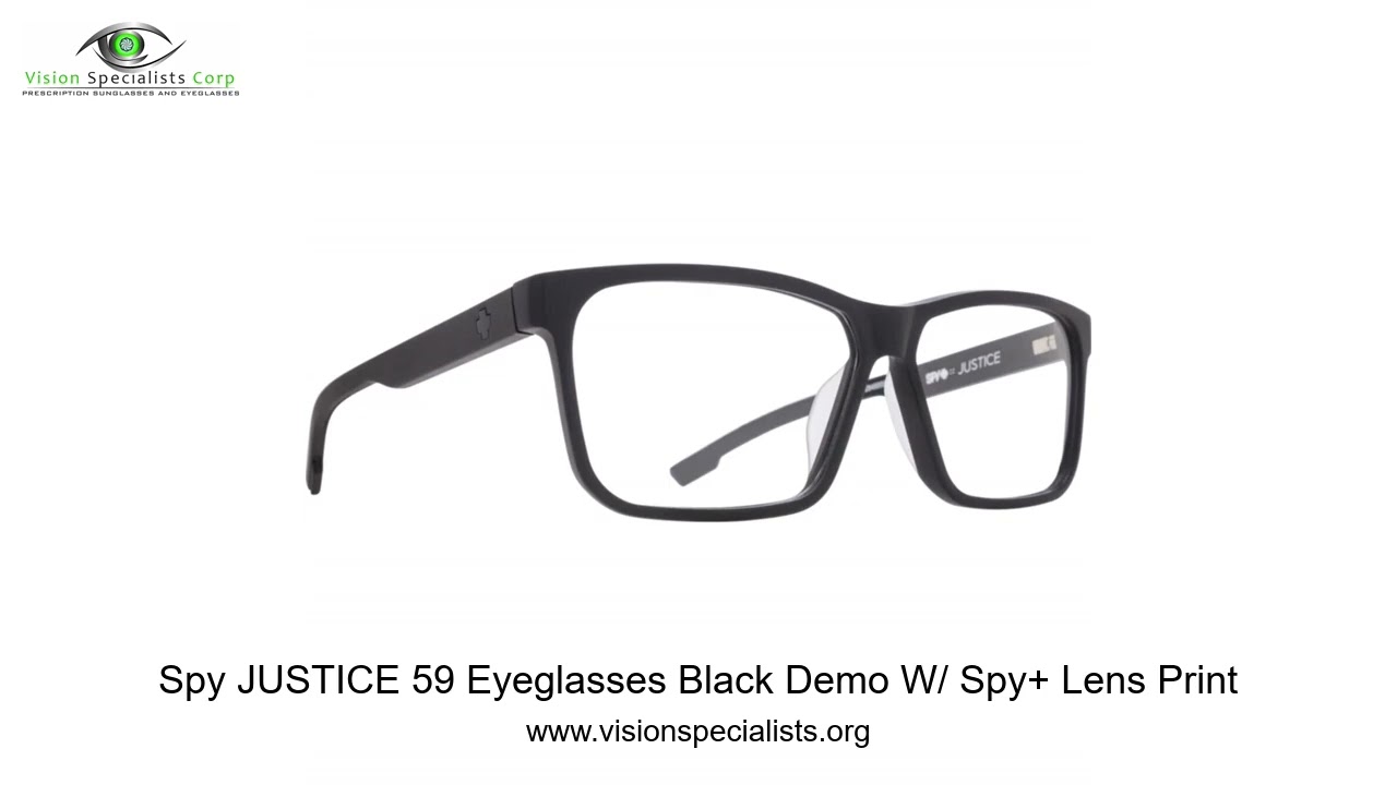 Spy JUSTICE 59 Eyeglasses Black Demo W  Spy+ Lens Print