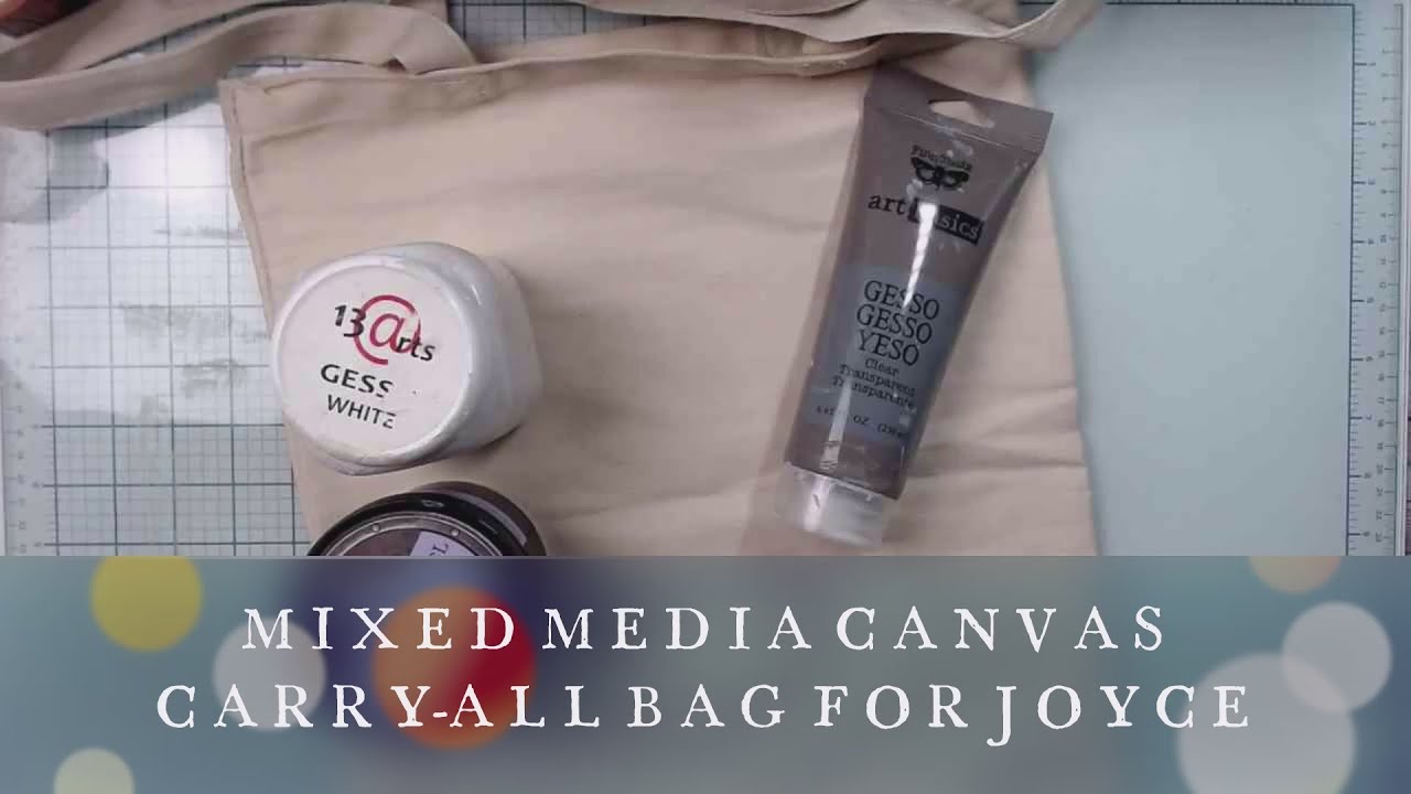 DESIGNER CARRY-ALL CANVAS BAG FOR "JOYCE" ~ MIXED MEDIA STYLE