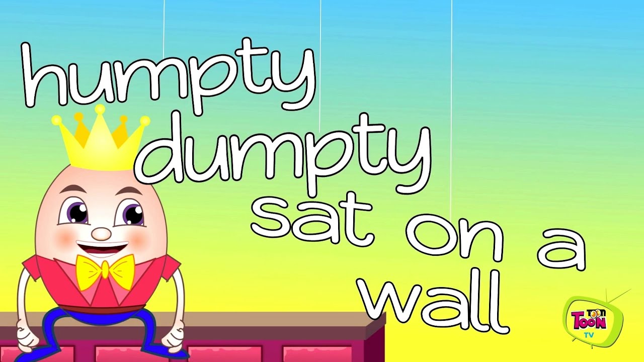 Humpty Dumpty Sat on a Wall Nursery Rhyme with lyrics in English | Kids Songs and Poem