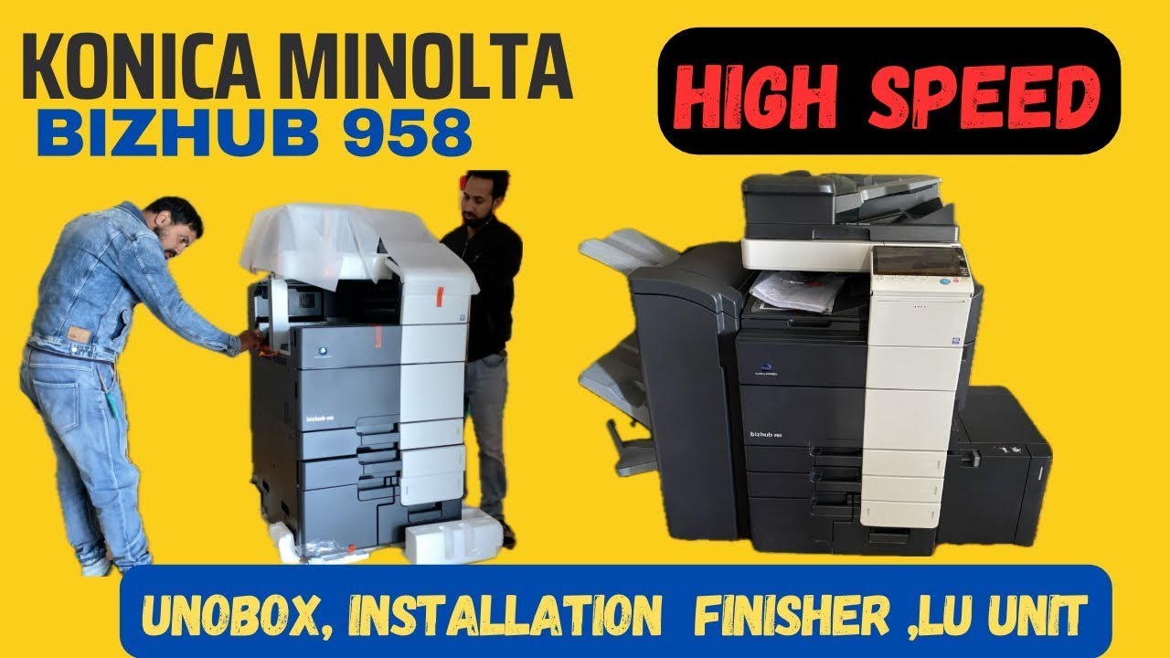 KONICA MINOLTA BIZHUB 958 || INSTALLATION WITH SD FINISHER AND LU UNIT || UNBOX || HIGH SPEED COPIER