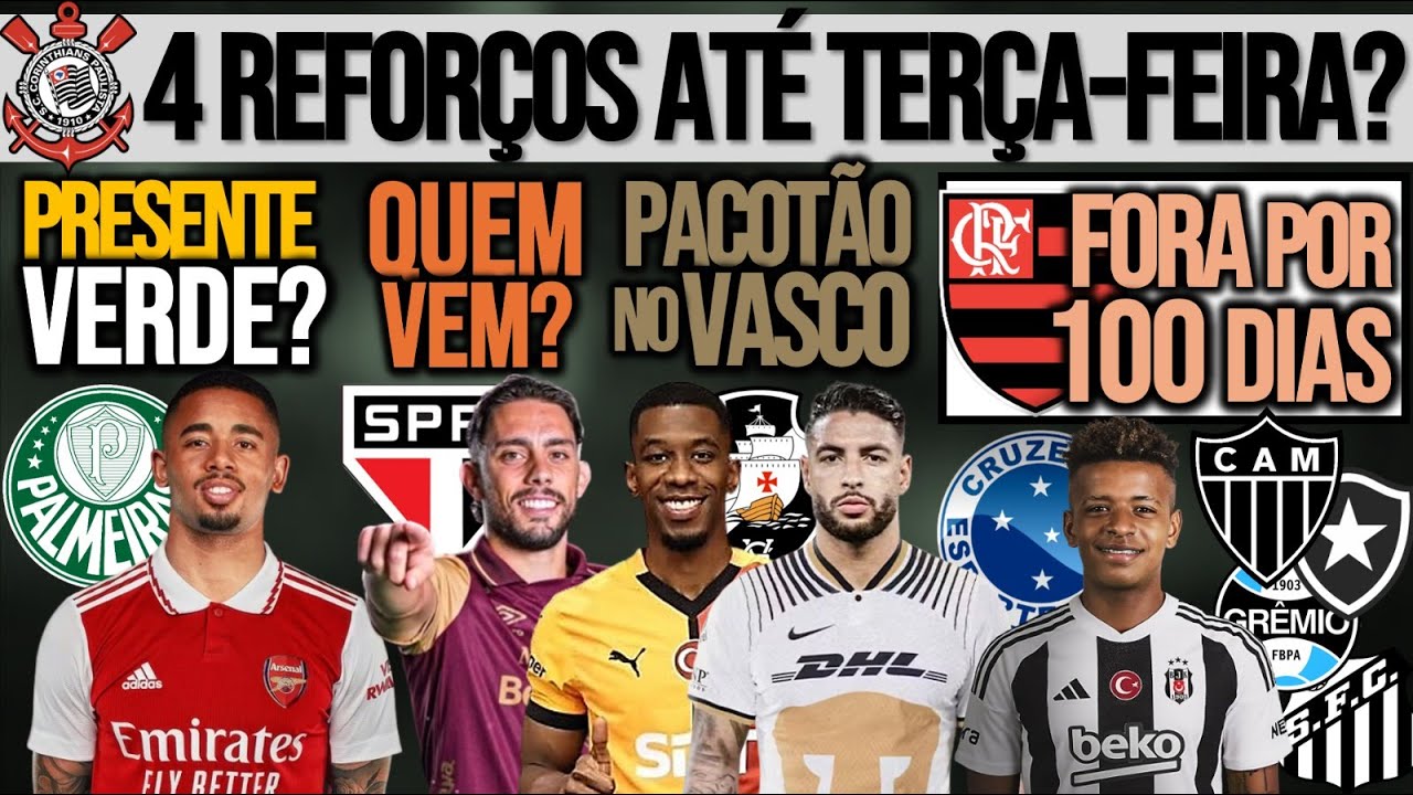 JESUS NO VERDÃO? TIMÃO: 4 REFORÇOS? CASARES FALA DO 9| PACOTÃO NO VASCO| ZICA NO FLA| CAM, ZÊRO, GRE