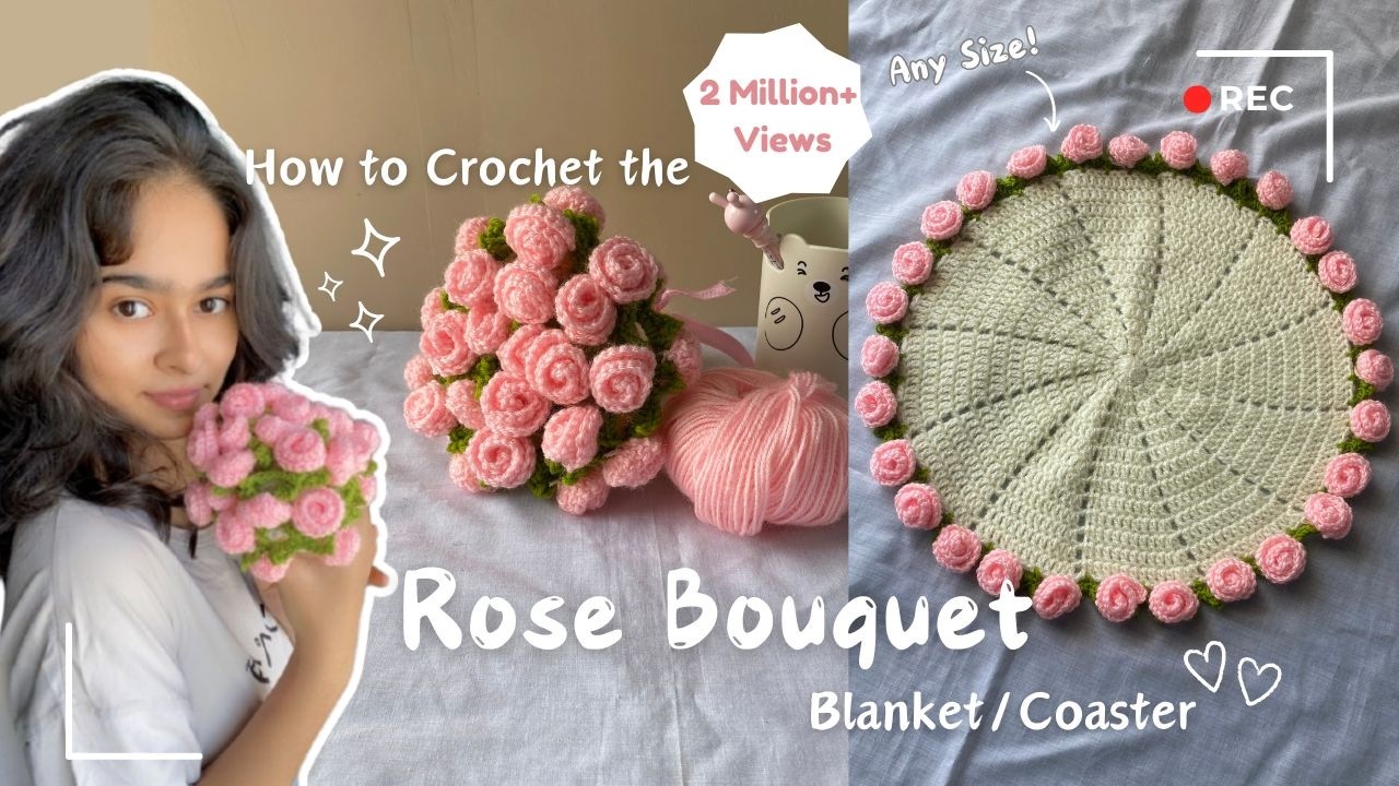 How to Crochet the Rose Bouquet Blanket | Any Size! | Mother's Day Flowers | Beginners Rose Bouquet