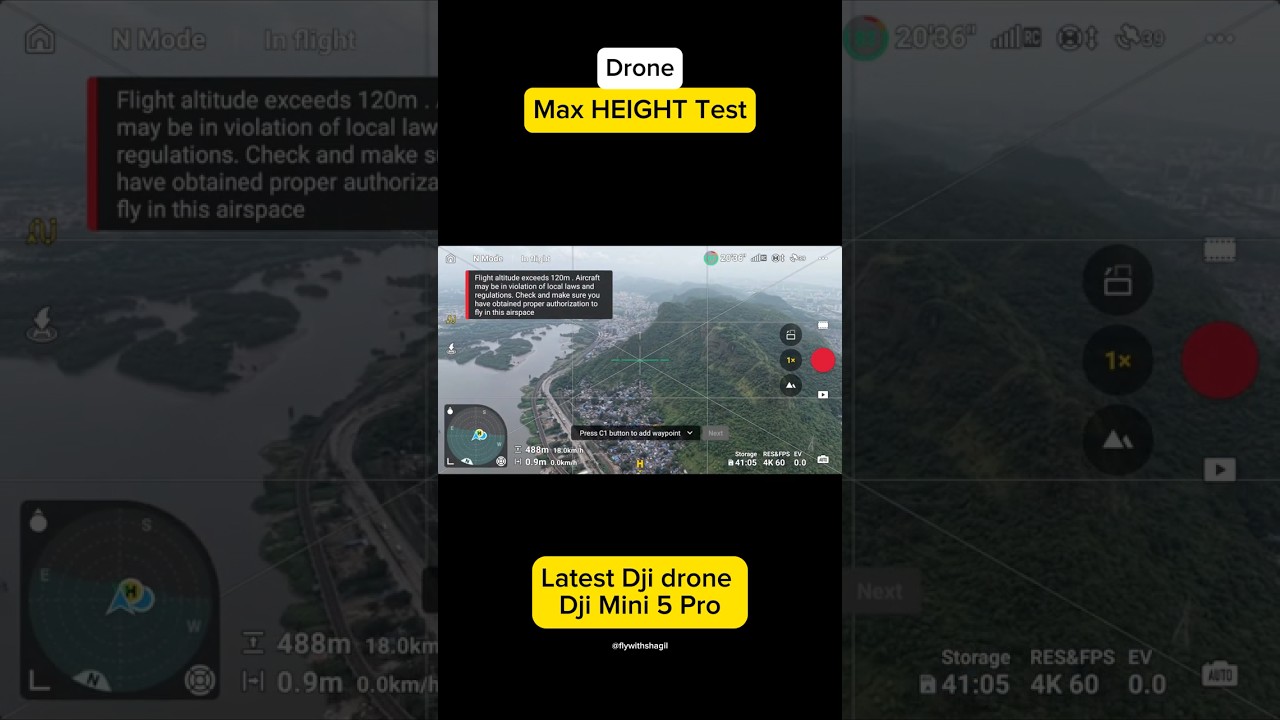 DJI drone height test | dji mini 5 pro height range test #dji #djidrone #drone #dronevideo