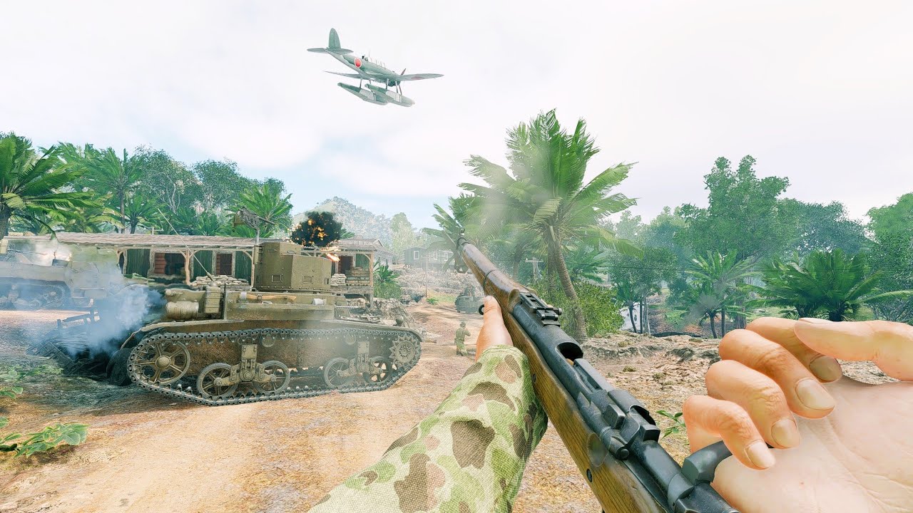 US Army vs Japanese Empire - Guadalcanal Coast - Pacific War | Enlisted Gameplay