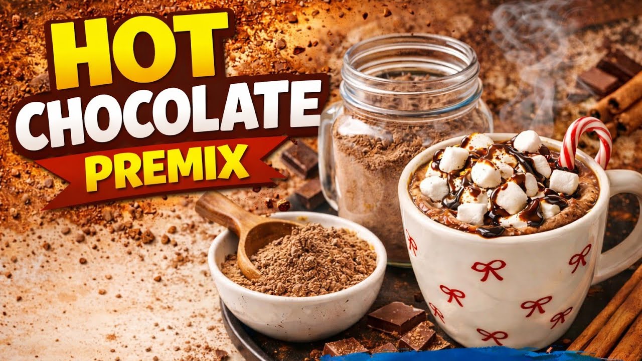 Homemade Hot Chocolate Premix | Café Style Taste | 2 Minutes Recipe l | Rich & Creamy | 