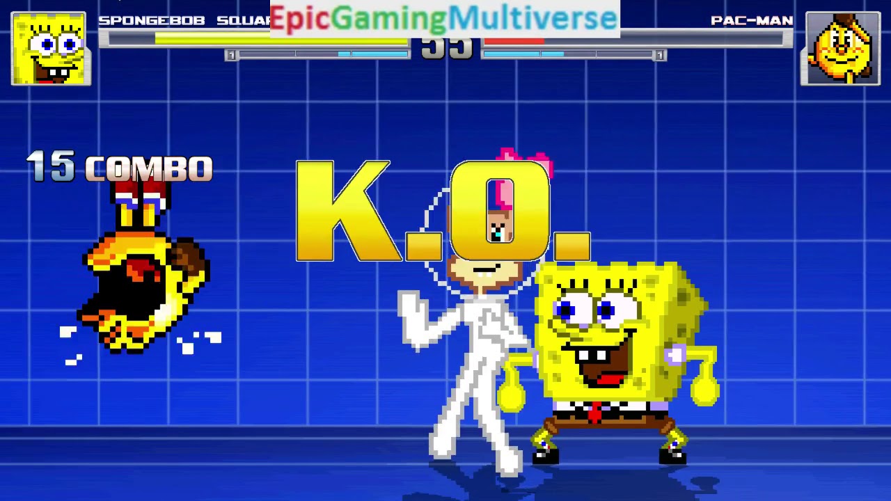 Pac-Man VS SpongeBob SquarePants On The Hardest Difficulty In A MUGEN Match / Battle / Fight