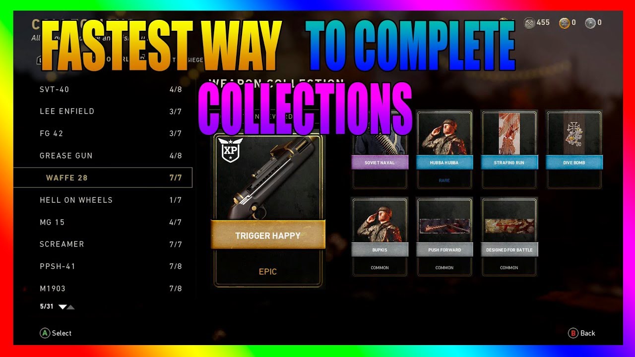 WW2 - Fastest Way To Complete The Collections To Get Epic Variants!!!