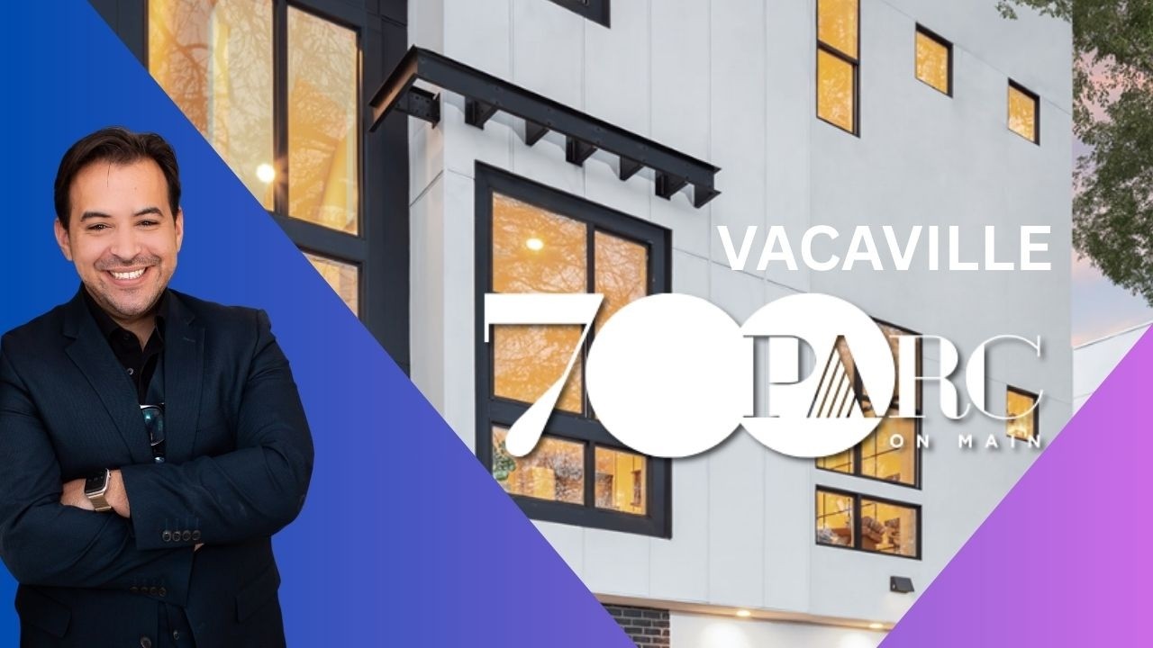 New Homes in Downtown Vacaville | 700 Parc with rooftops | Moving to Vacaville