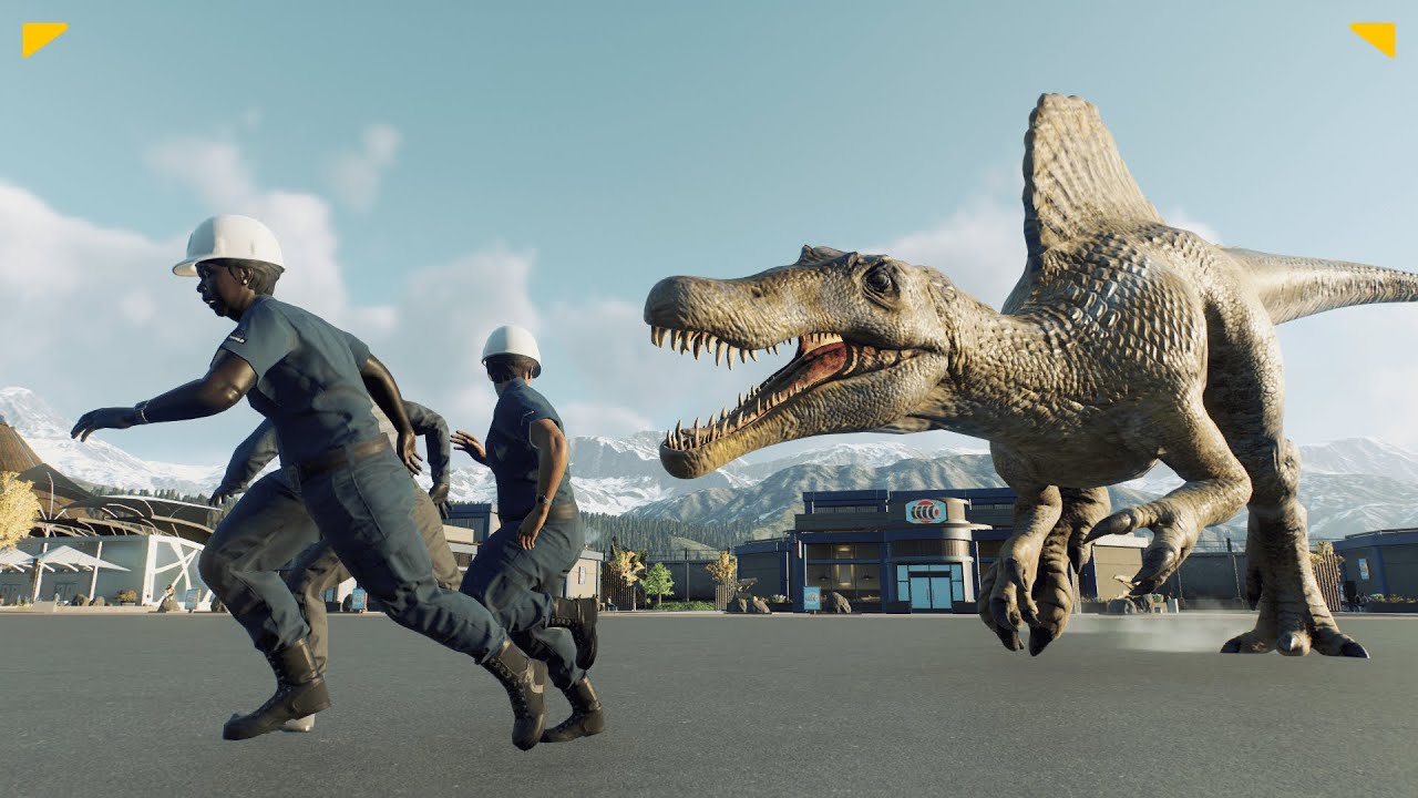 SPINOSAURUS HUMAN ATTACK ! - Jurassic World Evolution 2