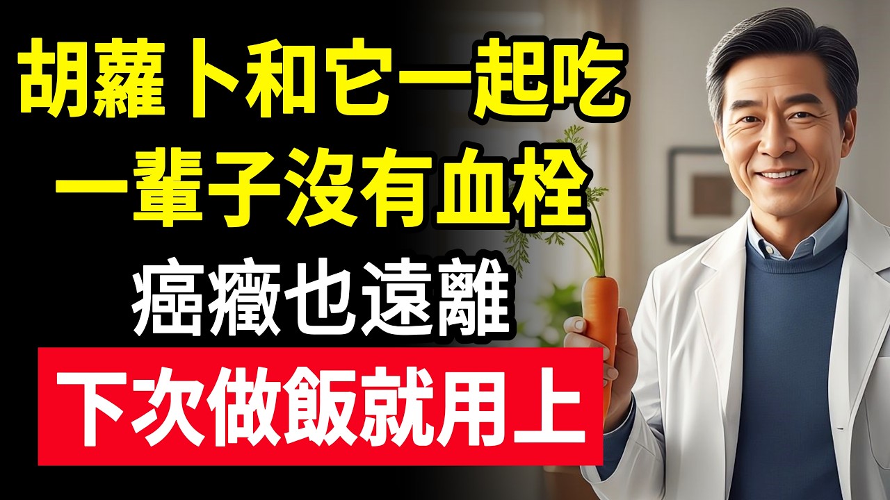 0歲後，血管最怕它！胡蘿蔔加「這三樣」吃，血栓癌細胞都繞著走。