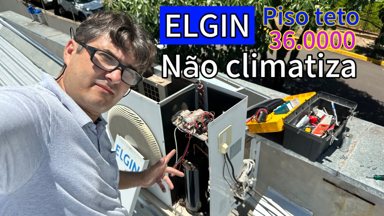 Ar piso teto 36.000 BTUs, Elgin não gela, não climatiza