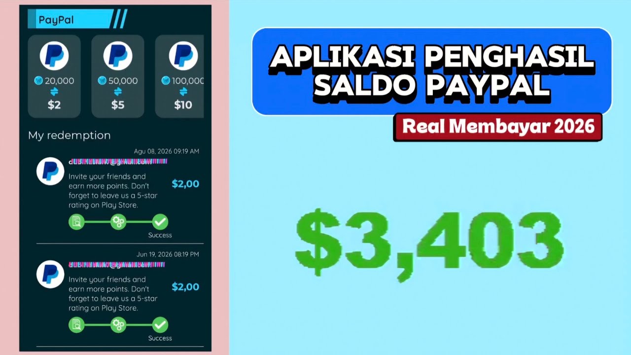 Aplikasi penghasil uang || saldo paypal real membayar