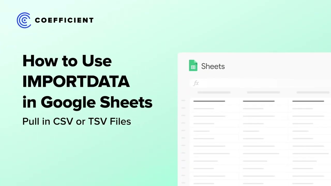 IMPORTDATA in Google Sheets: Importing CSV into Google Sheets