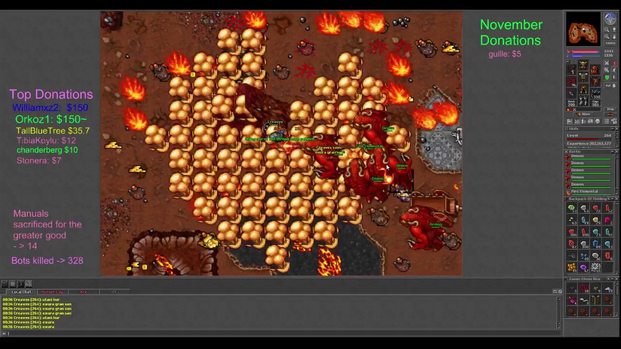 Tibia, Easy bot kill in demons, 248rp