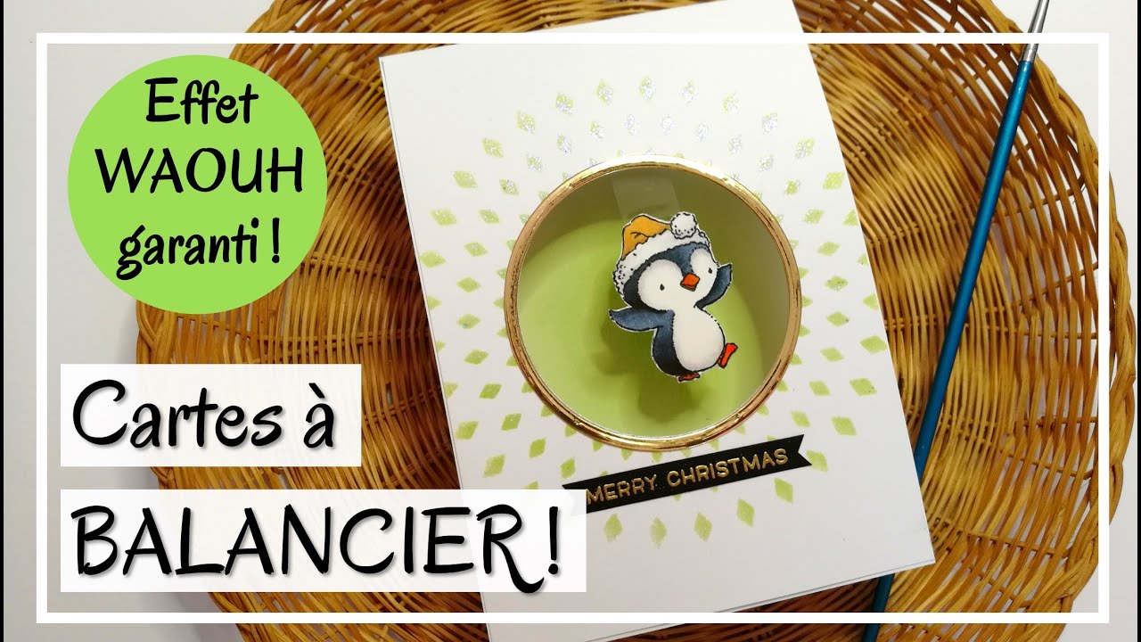 Cartes avec UN PENDULE ! SUPER FUN !! Très peu de matériel ! Tuto carte de noël