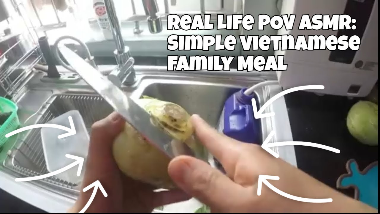 ASMR No Talking POV : Family Dinner – Stir Fried Vegetables & Boiled Pork Chest Cam Real Guy Home