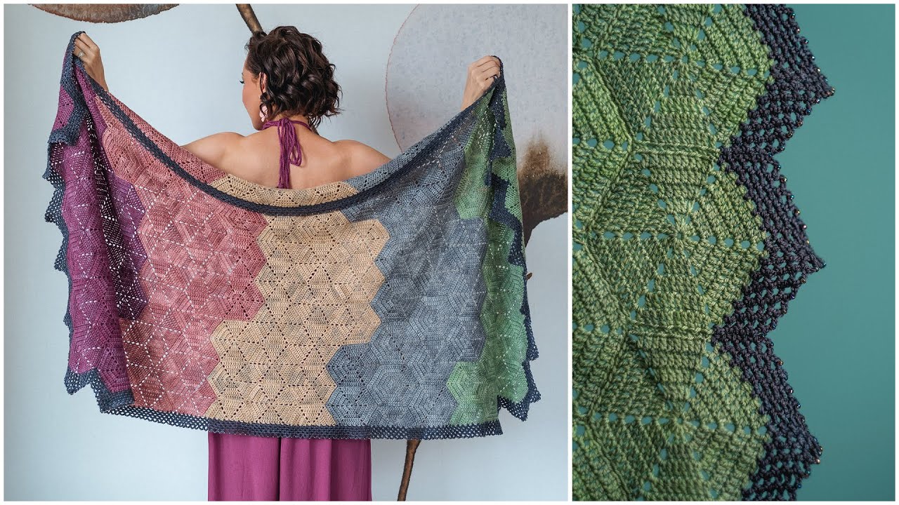 Easy, Step-by-Step Instructions for Crocheting and Seaming This Hexagonal Shawl/Blanket – Tubucake!