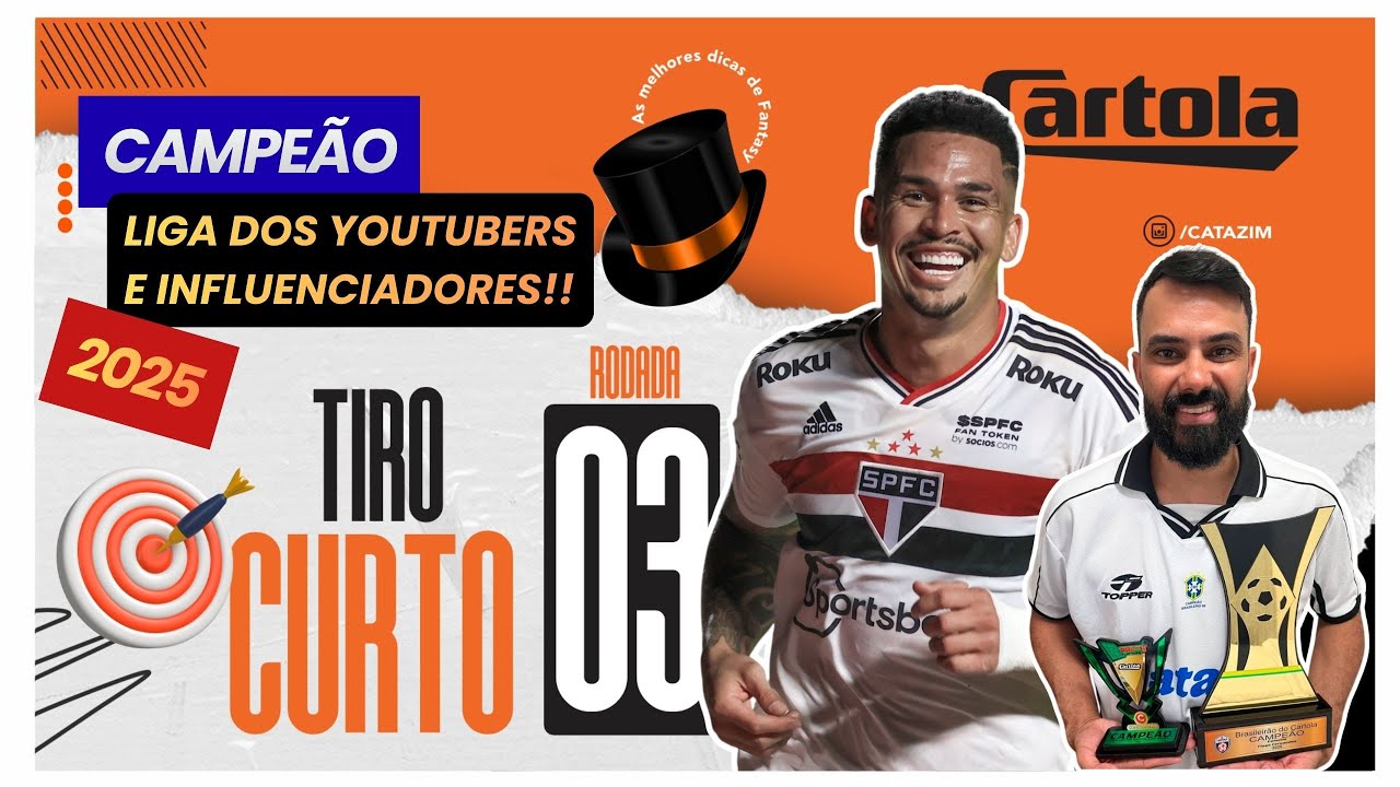 MELHORES SGs e ATAQUES PARA 3º RODADA🎩 | CAMPEÃO DA LIGA DOS YOUTUBERS 2025🎩