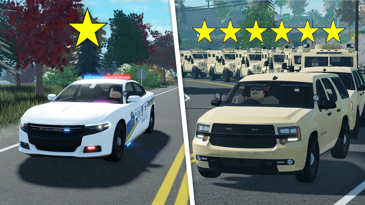 1 vs 6 star wanted level in ERLC