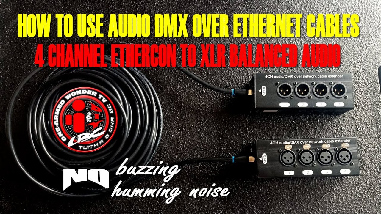 HOW TO USE AUDIO DMX OVER ETHERNET CABLES | 4CHANNEL ETHERCON TO XLR BALANCED AUDIO NO BUZZING NOISE