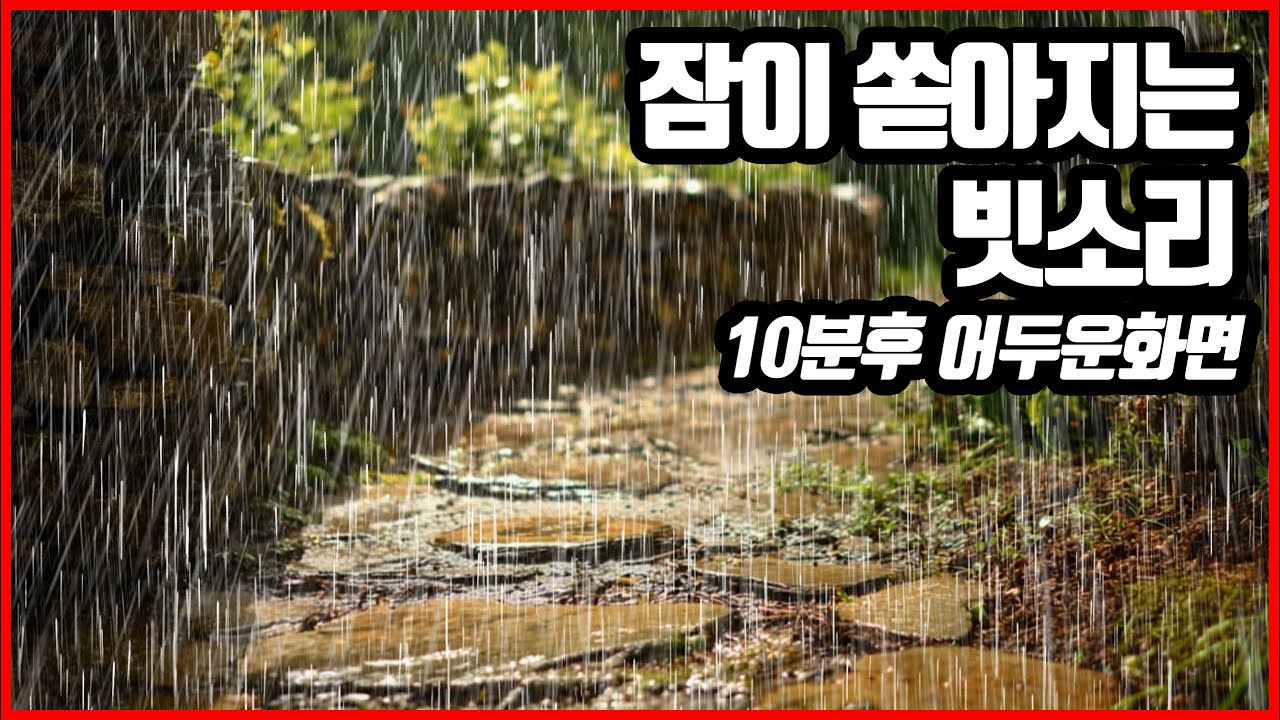잠이 쏟아지는 빗소리｜이명증 치료효과 ｜10분후 검은화면｜백색소음 ASMR ｜nature rain sounds