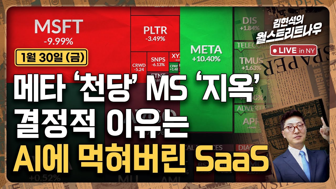 [김현석의 월스트리트나우-1월30일] 메타 '천당' MS '지옥'...결정적 이유는 | AI에 먹혀버린 SaaS