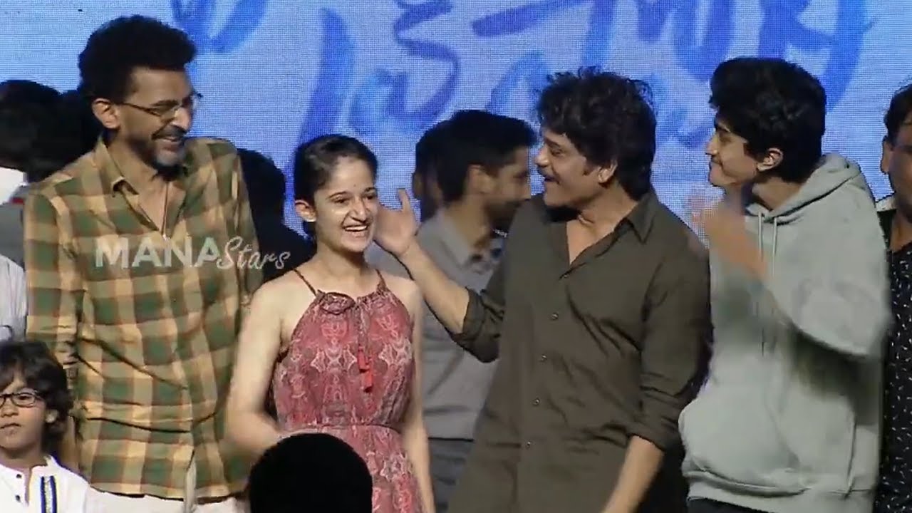 Nagarjuna Making Fun With Sekhar Kammula Kids @ Love Story Success Meet
