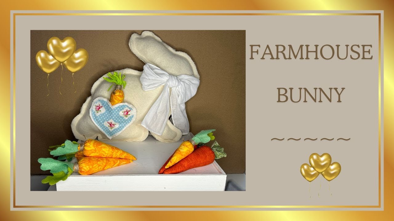 Large vintage Farmhouse Bunny / Easter or Spring decor / Bunny pillow