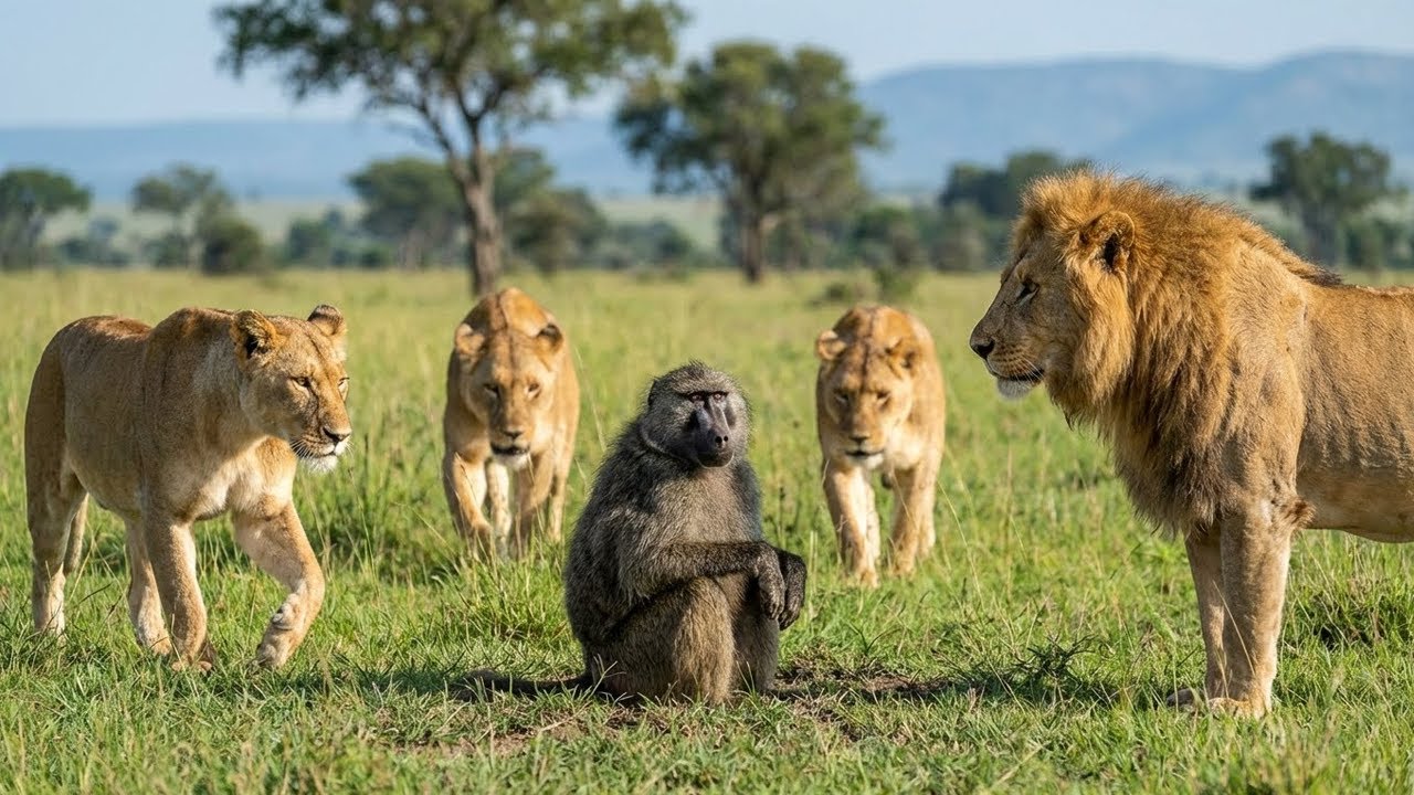 Tired Old Baboon Gives Up to Lions, What Happens Next Is Heartbreaking!