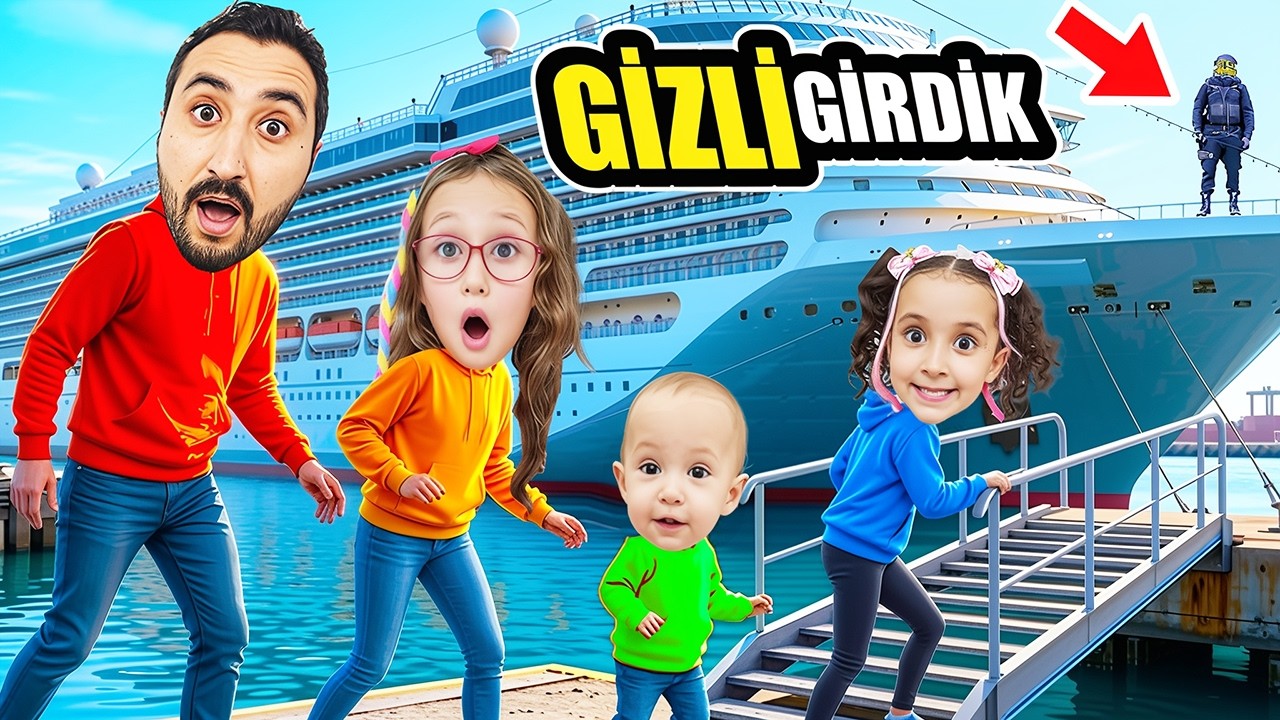 SAHİLDEKİ DEV GEMİYE GİZLİCE GİRDİK !! GÜVENLİKTEN KAÇTIK !! BAHAR BANU ALYA !!