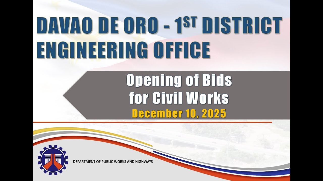 Procurement Livestream for DPWH Davao de Oro, 1st DEO on December 10, 2025