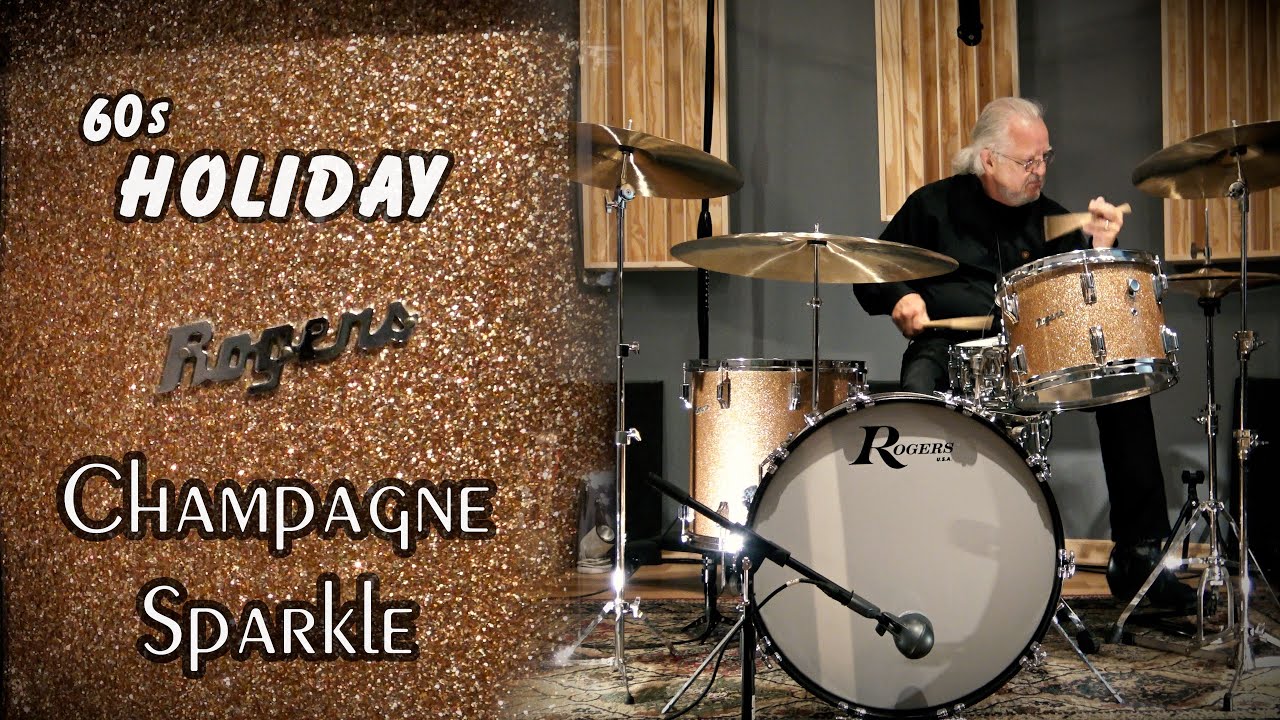 Праздничный набор ROGERS 60-х годов! — Champagne Sparkle (плюс тарелки Cymbal Craftsman!)