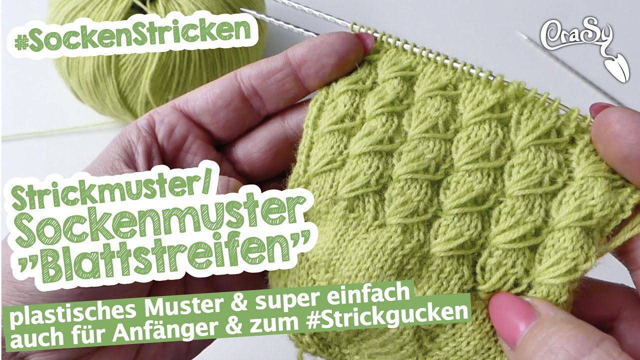 Sockenmuster Strickmuster Blattstreifen #sockenstricken #Musterstricken #easy