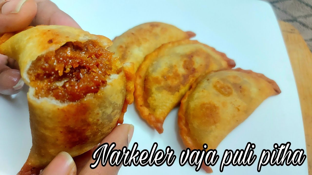 মচমচে নারিকেলের ভাজা পুলি পিঠা রেসিপি || Narkeler Vaja Puli Pitha Recipe || Bangladeshi Puli Pitha