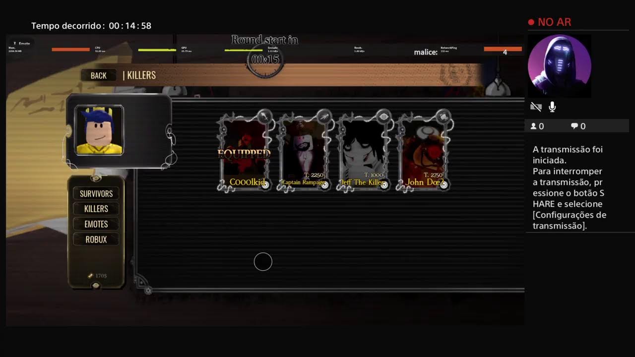 Jogando doom by fate em live