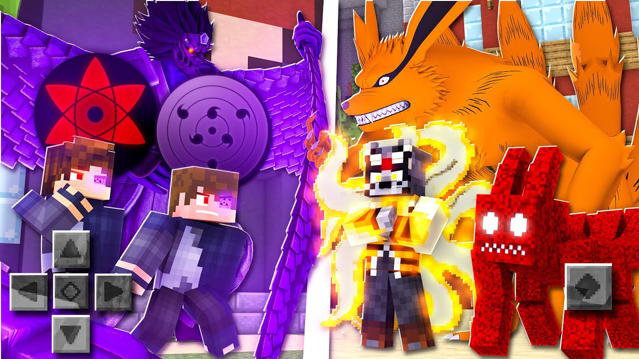 Minecraft PE : Naruto vs Sasuke #1 - TESTANDO O PODER DE NARUTO E SASUKE NA NOVA ADDON DE NARUTO!!