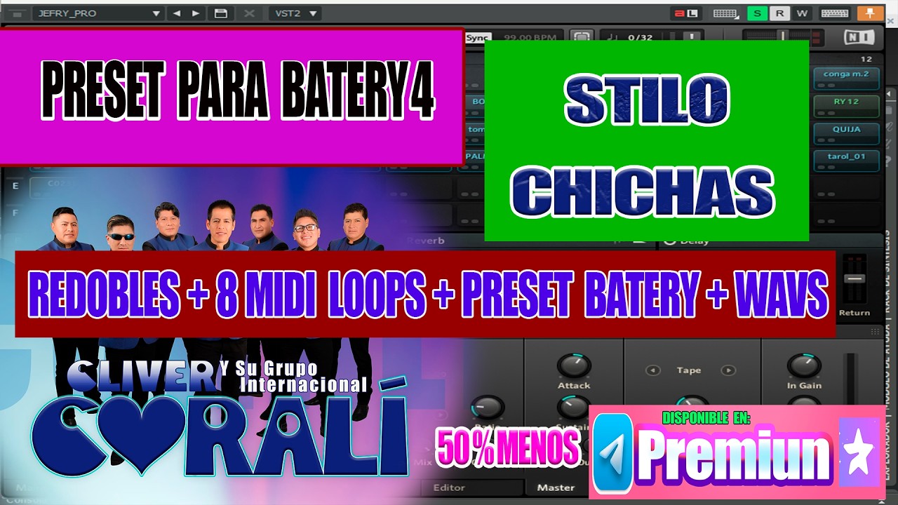 STILO CHICHA coralí PRESET + WAVS + 8 MIDI LOOPS + REDOBLES + RULOS TIMBAL arma tu percu en segundos