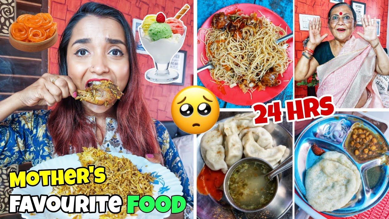 I Ate MOTHER's FAVOURITE FOOD for 24 Hours Challenge - Made CHILLI CHICKEN - Food Challenge India